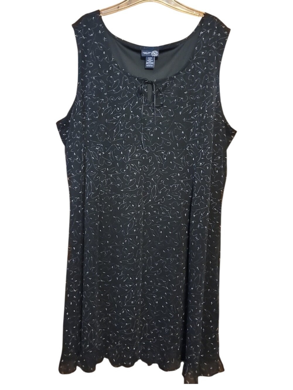 Venezia midi dress 26/28 dark blue white floral empire flowy hem flounce